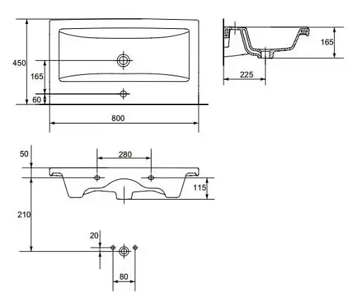 Тумба ПіК Мінімал Wood + раковина Cersanit Como 80 см 30412 - фото 5
