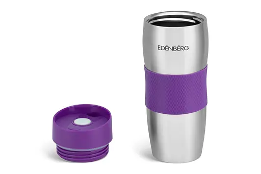 Термокухоль Edenberg з нержавіючої сталі фіолетовий 380 мл EB-621 - фото 2