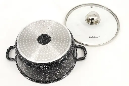 Кастрюля Styleberg с гранитным антипригарным покрытием 5.8л 26см ST-3024 Черная - фото 4