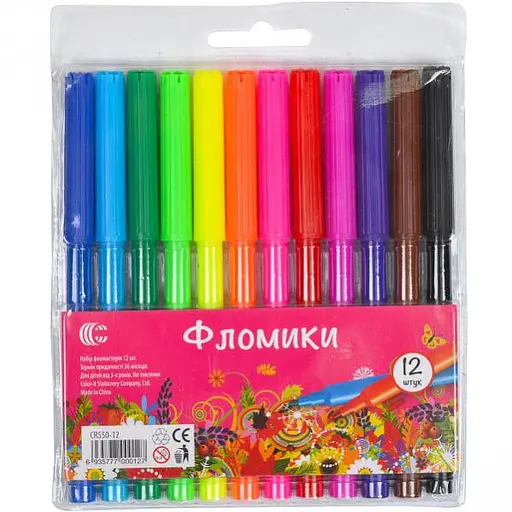 Детские фломастеры для рисования Фломики C 858-12, 12 цветов - фото 2