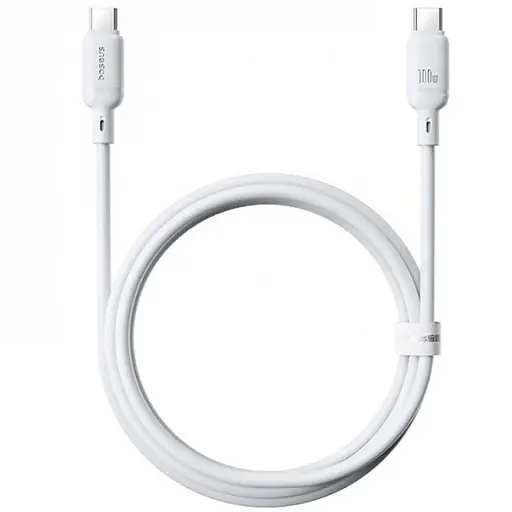Дата кабель Baseus Silky Series OS Fast Charging Type-C to Type-C 100W (2m) (P10377704) Moon White - фото 2