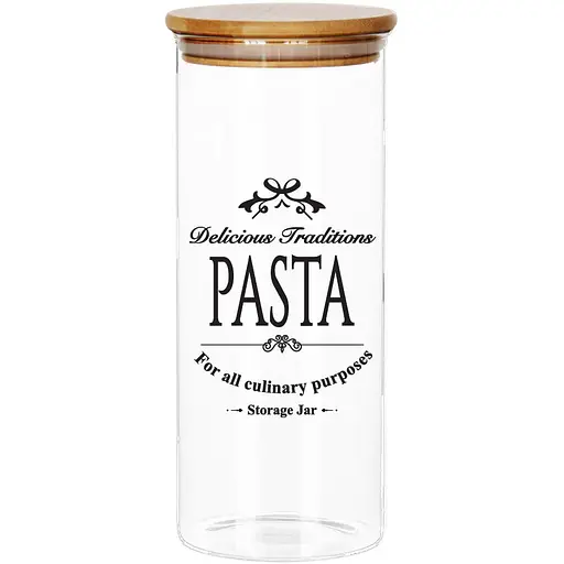 Банка для хранения Galleryglass Pasta стеклянная с бамбуковой крышкой 1 л (85006094)