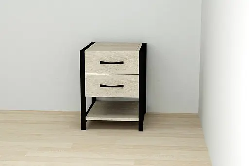 Тумба універсальна Ferrum-decor Вів'єн 2/1 50x41x40 чорний ДСП Дуб Сонома 16мм (FRD-104173)