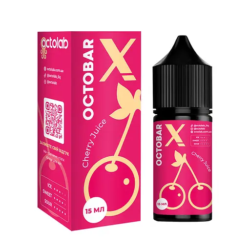 Набір компонентів для самозамісу сольової заправки Octobar X 30 мл Cherry Juice Вишневий Сік, 0-65 мг (17894)