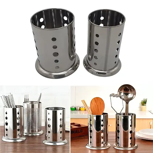 Подставка стойка для сушки кухонных принадлежностей и столовых приборов из нержавеющей стали набор 2 шт., Kitchen Master Серебристый 85832 - фото 2