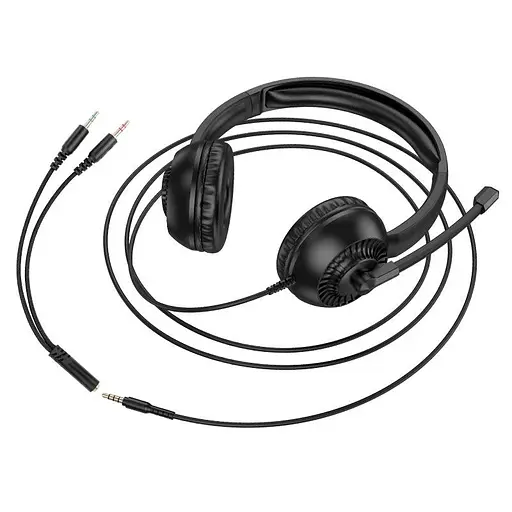 Проводные наушники Hoco Pure headphones W112, Omnidirectional microphone, 3.5mm, 2.8m, black - фото 5