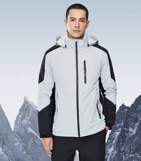 Термокуртка 3M Waterproof warm Jacket Light Gray / Black 3XL (6941413230841) Черно-серая - фото 2