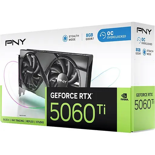 Відеокарта PNY GeForce RTX 5060 Ti Verto Dual Fan OC (VCG5060T8DFXPB1-O) EU [145636] - фото 10