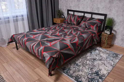 Комплект постельного белья Moon&Star Бязь Gold Люкс Geometry King Size 220x240 наволочки 4х50х70 - фото 1