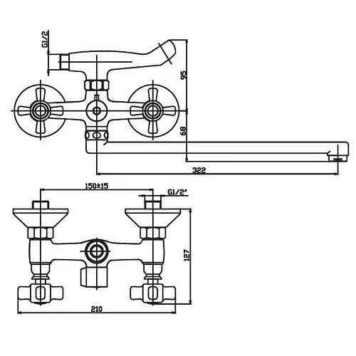 Змішувач для ванни Haiba ODYSSEY 140 HB0303 - фото 2