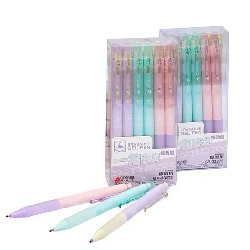 Ручка автоматическая пишет-стирает 33272 синяя, упаковка 12 шт