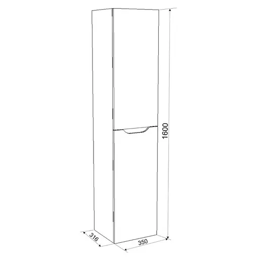 Пенал для підлоги Nautilus Atria 35 см білий Pat-35, Білий - фото 2