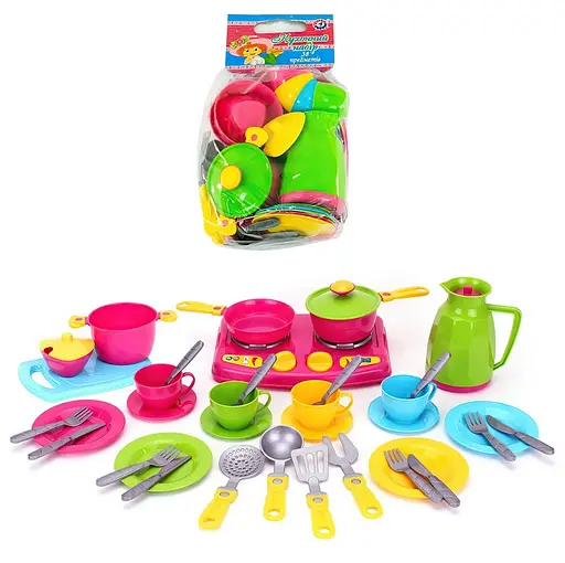 Набір посуду №7, 38 елементів, 3589 ТехноК, в пакеті (4823037603589) - фото 1