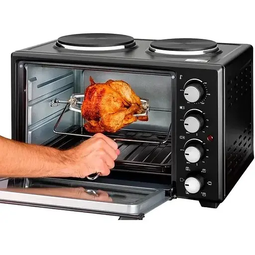 Электрическая печь First FA-5045-5 3400Вт 5 режимов 60 л с конфорками, конвекцией, вертелом, грилем и подсветкой - фото 7