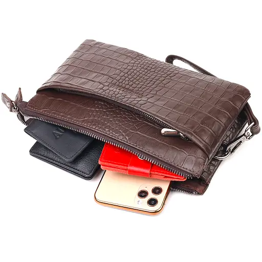 Клатч кожаный мужской Canpellini 22,5х14х4 см sum0022433 - фото 6