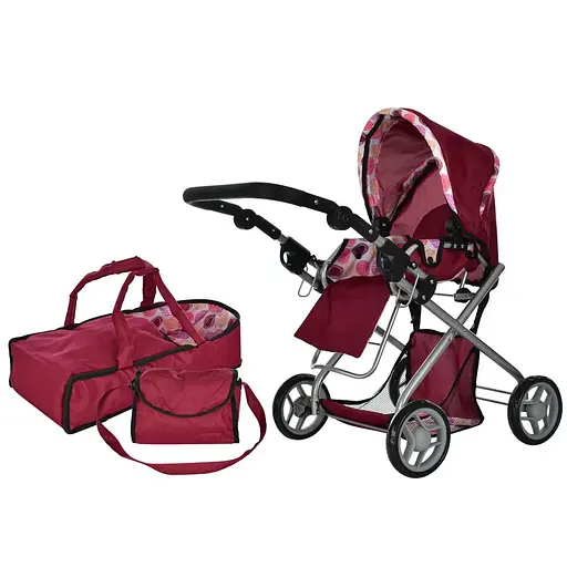 Коляска для ляльки, сумка, кошик, люлька-переноска, регульована ручка, 48x43.5x59 см