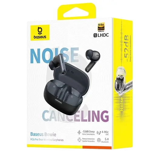 Бездротові TWS навушники Baseus OS Bowie M2s Pro (A00051801) Cosmic Black - фото 7