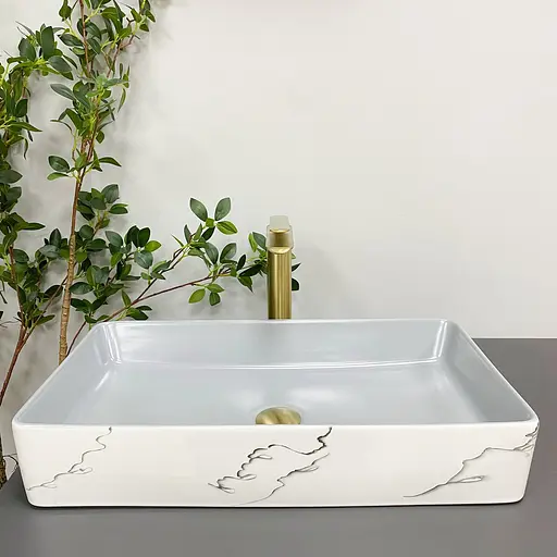 Умивальник VBI Triest grey marmo накладний VBI-012708, Сірий - фото 4