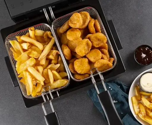 Фритюрница двойная 2000 Вт на 4.5 л Royalty Line DF4902 + 3 корзины в комплекте - фото 3