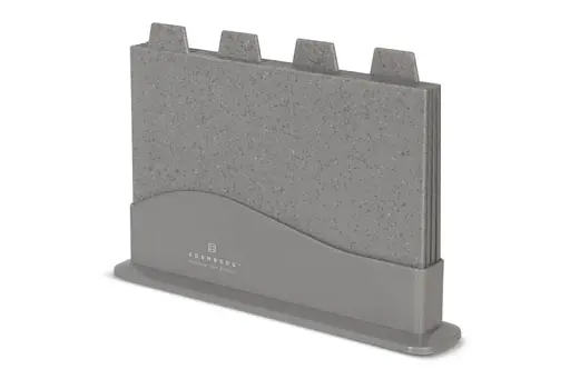Набір обробних дошок Edenberg сірі 5 предметів з підставкою (EB-11984) - фото 3