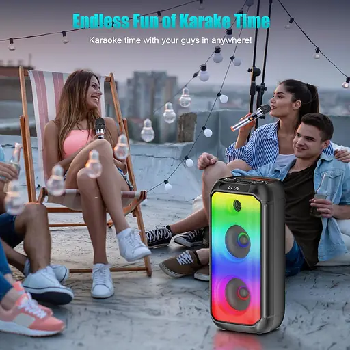 Динаміки TAMPROAD Bluetooth, 80 Вт бездротові портативні динаміки TWS для вечірок із сабвуфером, глибокі баси, світлодіодні - фото 2