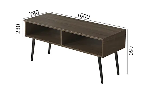 Тумба під ТВ Невада Ferrum-decor 45x100x38 Чорний метал ДСП Дуб Сонома Трюфель 16 мм (FRD-106723) - фото 3