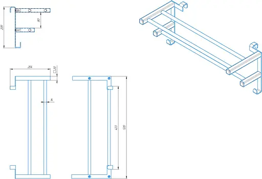 Полиця для рушникосушарки Mario Inox 520x284 3.0.1300.13.P, Хром - фото 5
