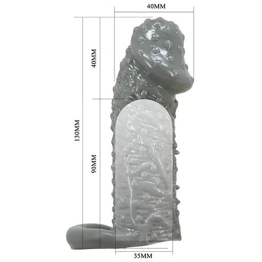 Насадка на пеніс Pretty Love Fogg 13 см (сірий) - фото 6