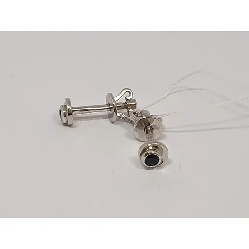 Золотые серьги-пуссеты Империя золота с сапфирами. Артикул СП087.00302И - фото 2