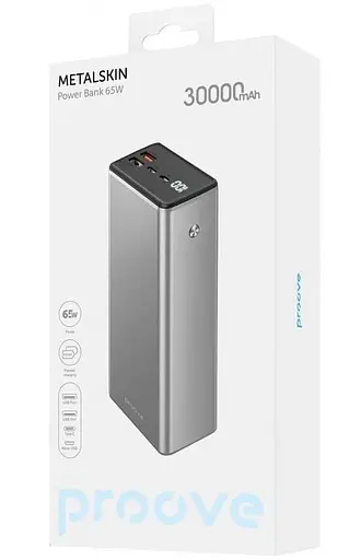 Павербанк Proove Metalskin Silver 30 000 mAh / 65 Вт (PBM365210004) - фото 2