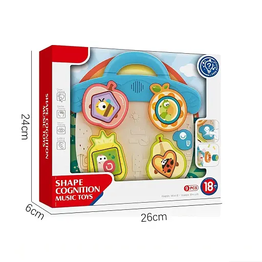 Бізіборд HE 8089, музична розвивальна іграшка з підсвічуванням і мелодією, для дітей від 18 місяців, блакитний - фото 3