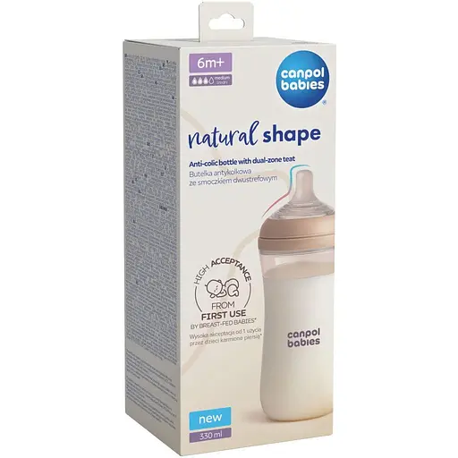 Бутылочка антиколиковая Canpol babies Natural Shape с соской Dual-zone 330 мл (35/402) - фото 5