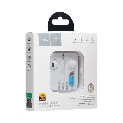 Навушники Hoco L7 Original Plus series lightning converse earphone 1.2 м White - фото 4