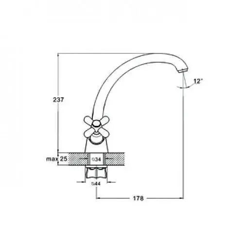 Змішувач для кухні Zegor DAK4-B827 двовентильний 30412 - фото 2