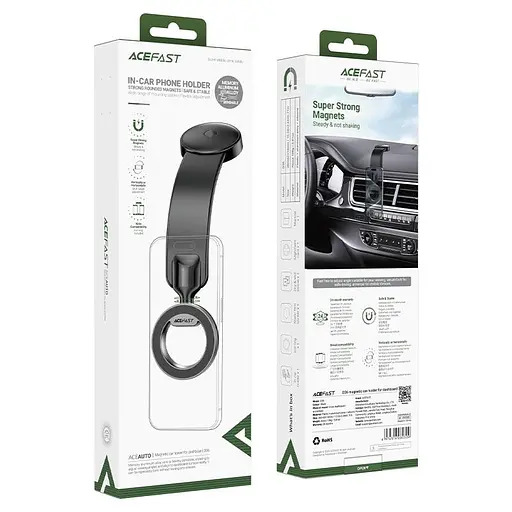 Автотримач для телефона Acefast D36 magnetic car holder for dashboard чорний - фото 2