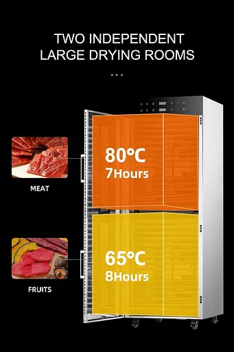 Дегідратор сушарка комерційний Food Dehydrator SS - 32H для овочів фруктів м'яса грибів 32 лотки 3000Вт - фото 5