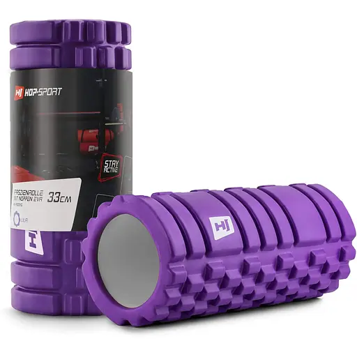 Роллер массажер (валик, ролик) Hop-Sport EVA 33см HS-A033YG фиолетовый - фото 2