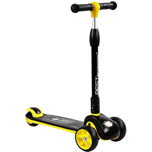 Самокат Best Scooter 24х58х67-77 см чорно-жовтий 000231614 - фото 1