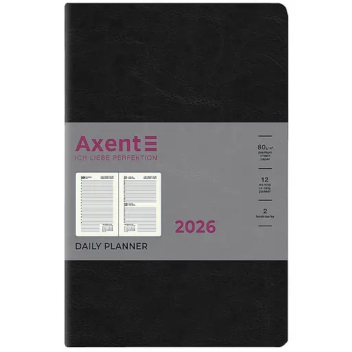 Дневник Axent Partner City Soft 2026 черный 145 х 210 мм (8821-26-01-A)