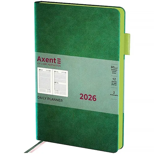 Щоденник Axent Partner Soft Muse 2026 зелений 145 x 210 мм (8827-26-2-A) - фото 2