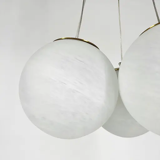 Люстра-пучок на 5 мармурових плафонів | Line F | Арт. MJ141/5 AB+WT - фото 5