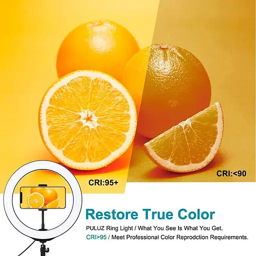 Кольцевая USB LED лампа Puluz PKT3035 10" + штатив 1.1 м - фото 6