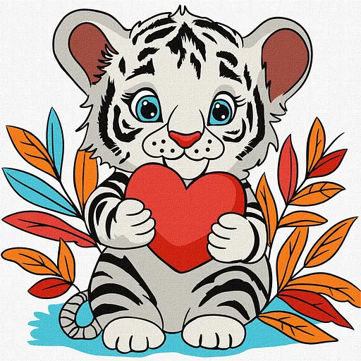 Набор для рисования по номерам для детей Чудове тигреня Ideyka 25х25 см КНО6259