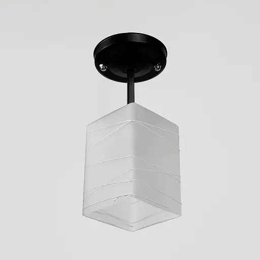 Прямоугольный светильник плафонный на 1 лампу в черном корпусе 9х9 см | Ст. 6944/1 BK+CH | Line F - фото 3