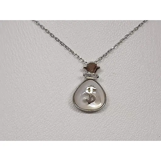 Серебряное колье Аметист с перламутром 1251952 - фото 2