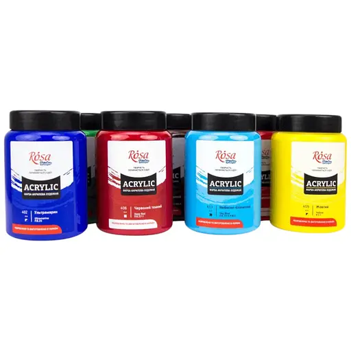 Фарба акрилова Rosa Studio Білила титанові 401, 400 мл