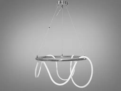 Сучасна новинка, лед люстра підвіс Мотузка, 32 Вт, срібна люстра - фото 1