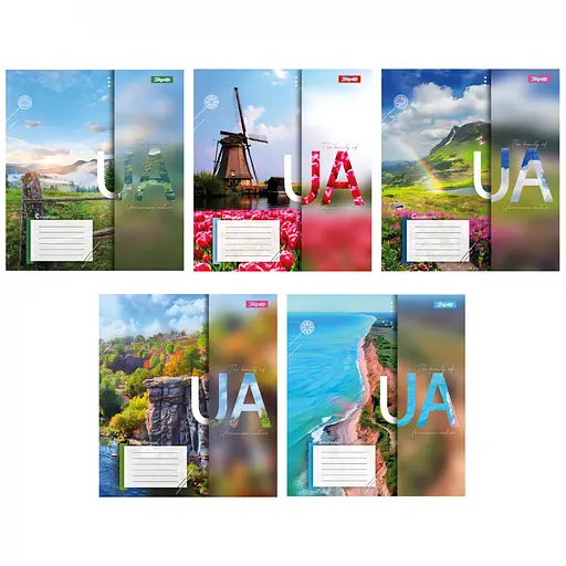 Зошити учнівські 48 аркушів клітинка 1В The beauty of UA, 10 шт. в упаковці
