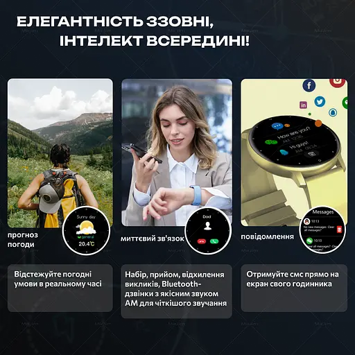 Смарт-годинник IUTECH ZL02C Pro Дзвінки та повідомлення Водонепроникний, фітнес-трекер із моніторингом здоров’я та спорту Smart Watch - фото 3