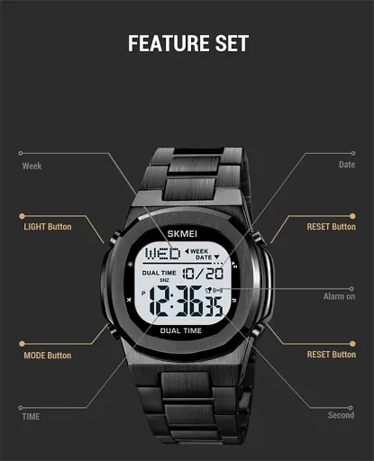 Наручний годинник чоловічий Skmei 2004 Black Black, 2004BKBK (18464) - фото 6